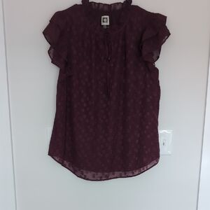 Women's Ruffled Plum Top